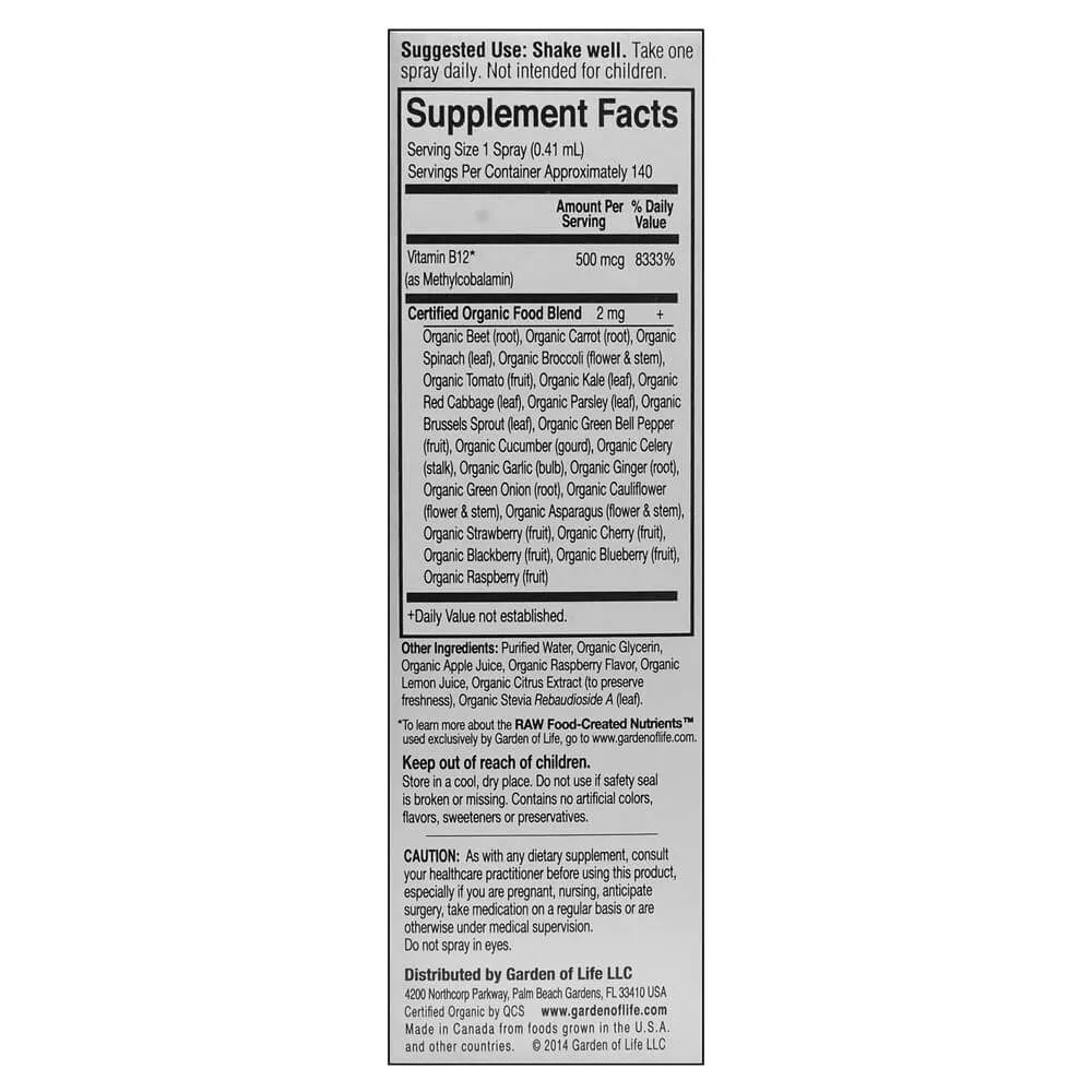 mykind Organics B-12 Organic Spray