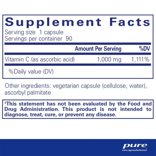 Pure Encapsulations Ascorbic Acid 1 gram