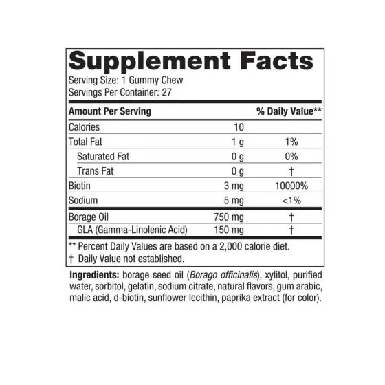 Nordic Naturals Zero Sugar Hair & Skin Gummy Chews