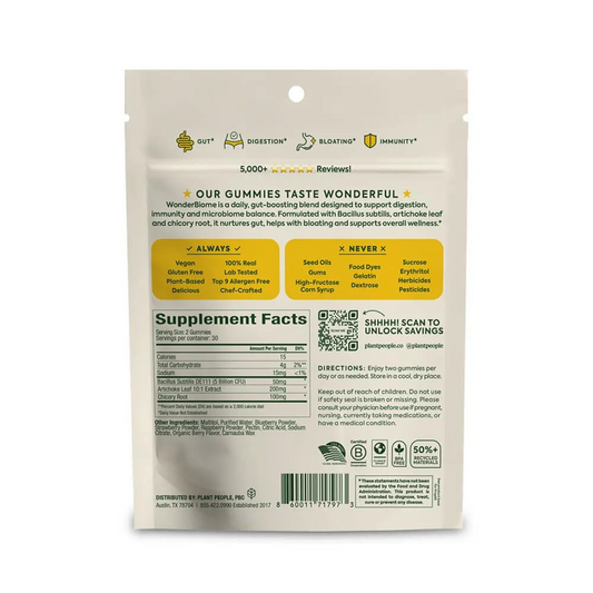 Plant People WonderBiome 2-1 Pre & Probiotic Gummies