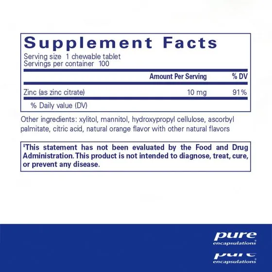 Pure Encapsulations Zinc Chewables