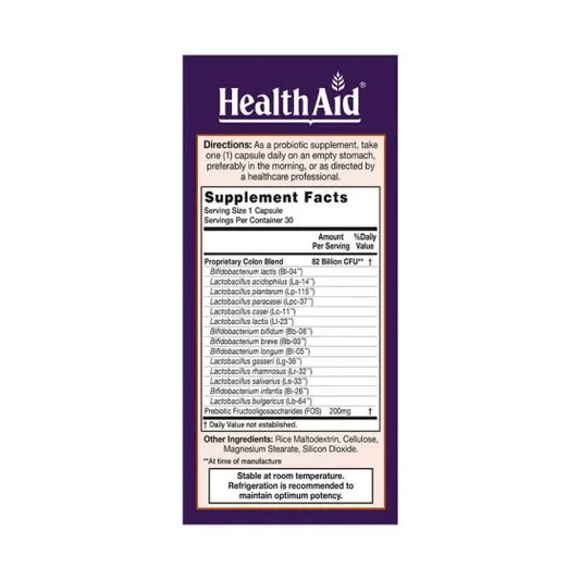 HealthAid Colon Probio 82 billion CFU Capsules