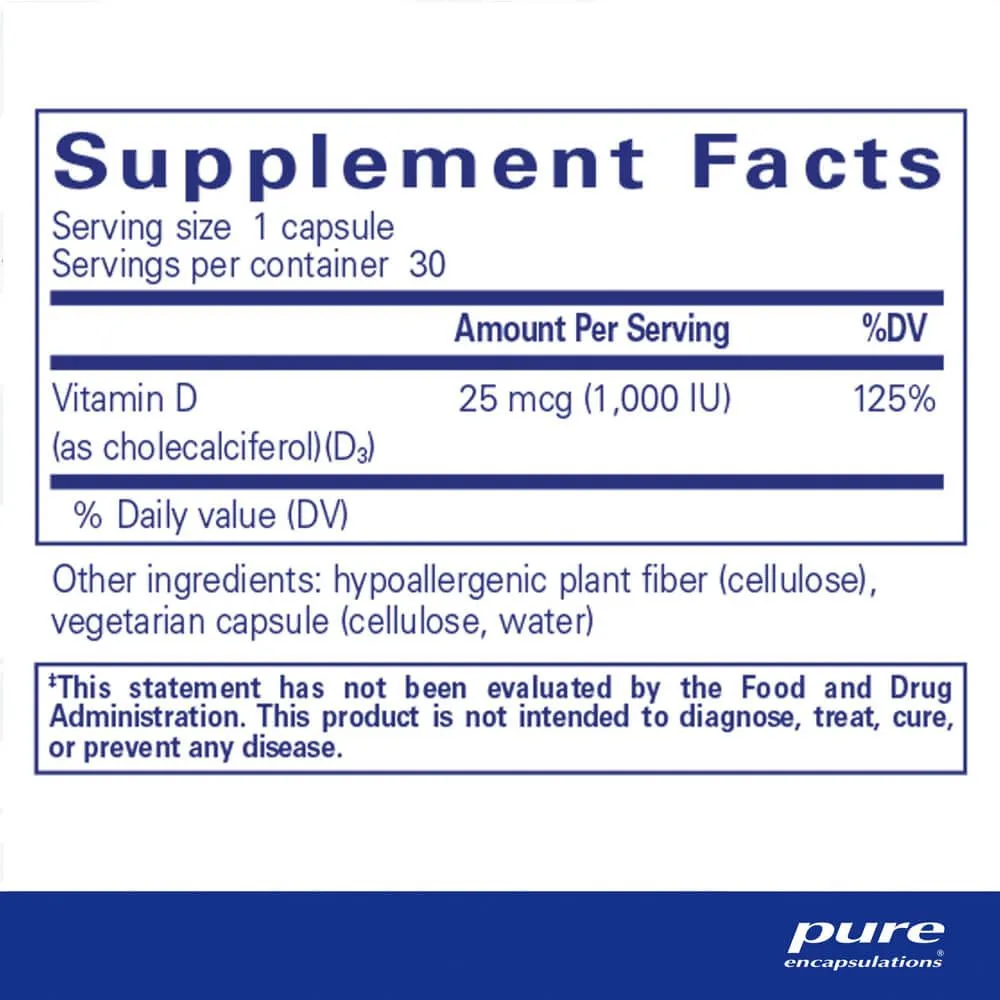 Pure Encapsulations Vitamin D3 1