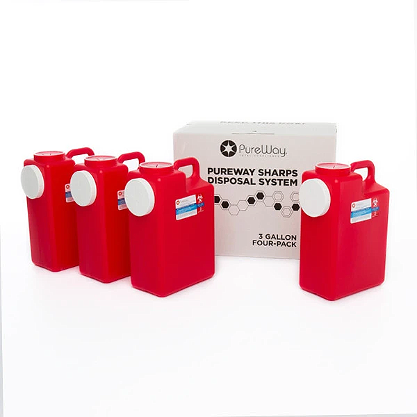3 Gallon Mail Away Needle Disposal System (Four Pack)