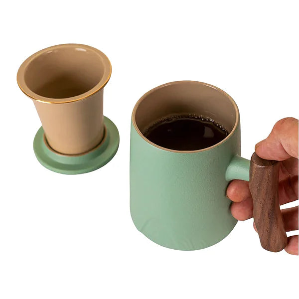 Tea Mug w/Infuser, Green - 12oz - Image 3