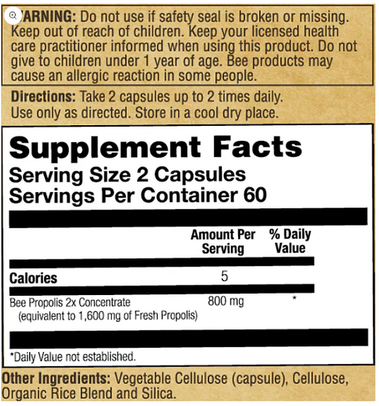 Bee Propolis Capsules, 120ct - Image 2