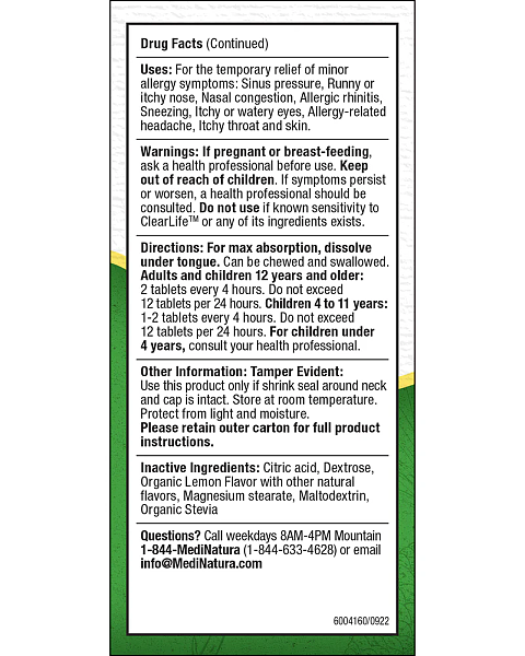 ClearLife Extra Strength Allergy Tablets, 60 Tabs - Image 2