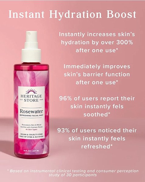 Rosewater Hydrating Facial Mister, 4oz - Image 2