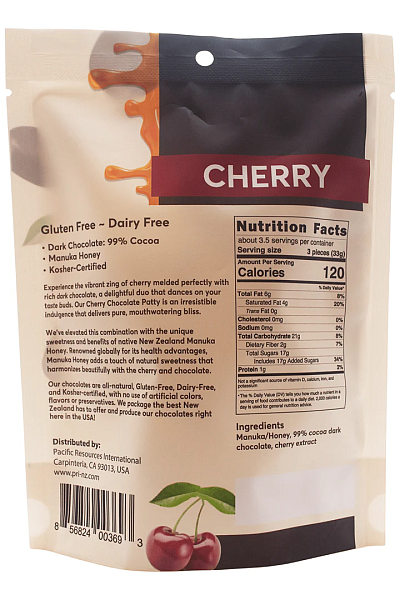 Manuka Honey Chocolate Patties - Cherry Flavor, 3.5oz - Image 2