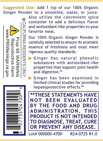 100% Organic Ginger Powder, Premier, 130gm - Image 3