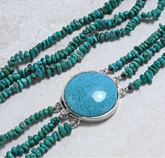 20" Green Turquoise Chip Necklace - Image 4