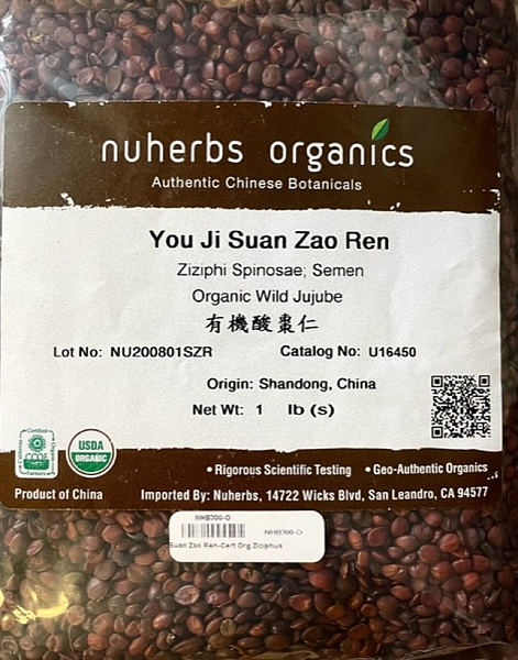 Suan Zao Ren - Certified Organic, 1lb