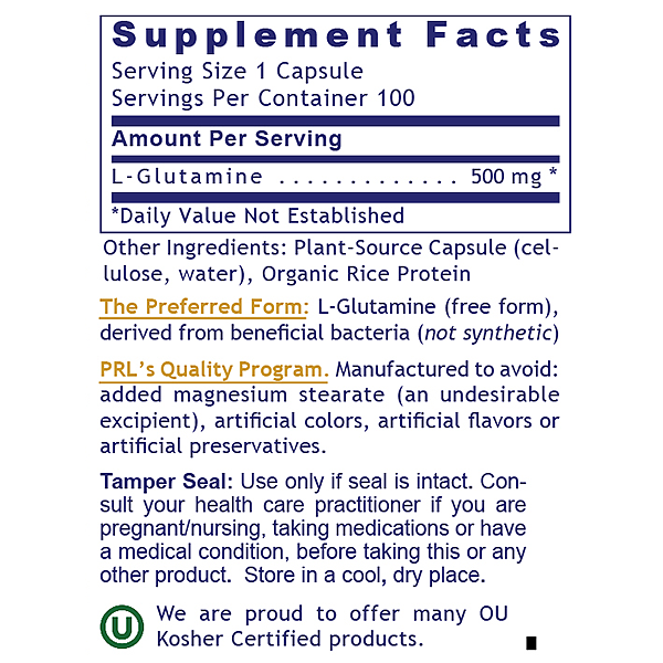 Glutamine, 100 caps - Image 2