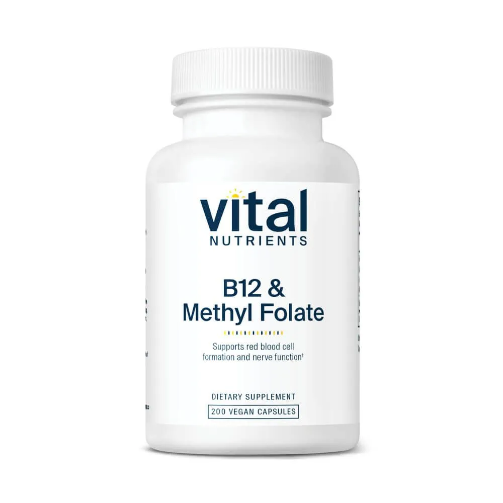 Vital Nutrients B12 + Methyl Folate - 100 Vegan Capsules