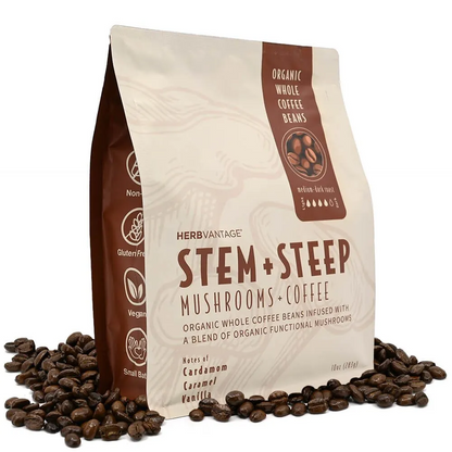 HERBvantage Stem + Steep Mushroom Coffee - Medium-Dark Roast