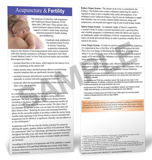 FERTILITY - PATIENT EDUCATION CARDS - 50 Per Pack