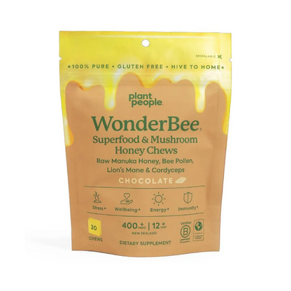 Plant People WonderBee Superfood + Mushroom Honey Chews - Chocolate