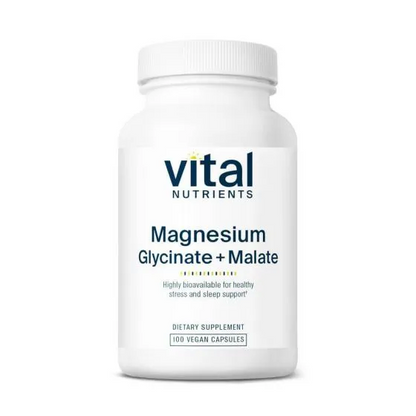 Vital Nutrients Magnesium Glycinate + Malate - 100 Capsules
