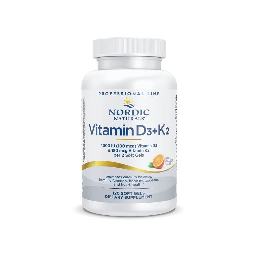 Nordic Naturals Professional Line Vitamin D3+K2 Soft Gels