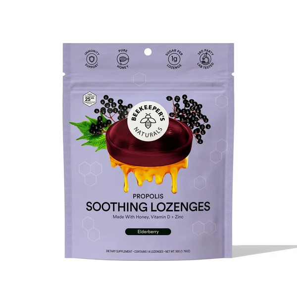 Beekeeper's Naturals Propolis Soothing Lozenges - Elderberry