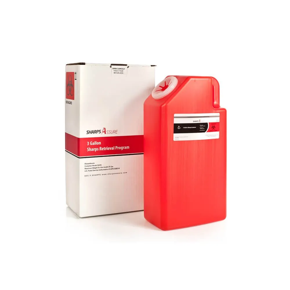 3 Gallon Sharps Assure© Biohazard by Mail