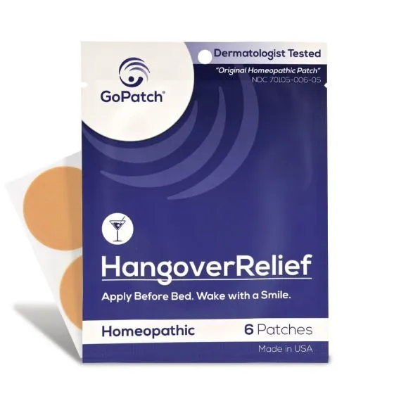 GoPatch Hangover Relief Homeopathic Patch Pack of 6