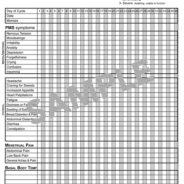 Menstrual Cycle Diary/BBT Chart Form