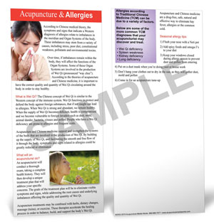 ALLERGIES - PATIENT EDUCATION CARDS - 50 PACK