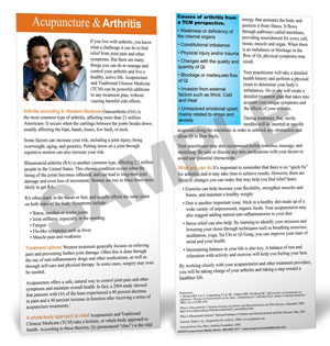 ARTHRITIS - PATIENT EDUCATION CARDS - 50 PACK