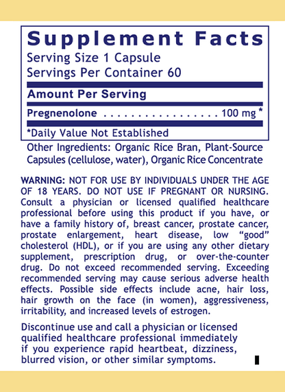 Pregnenolone, 60 caps - Image 3