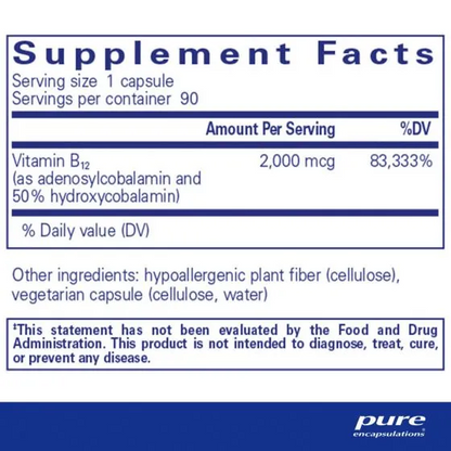 Pure Encapsulations Adenosyl/Hydroxy B12 - 90 capsules