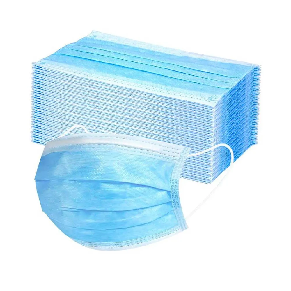Blue 3-Ply Level 2 Disposable Surgical Face Masks Box of 50
