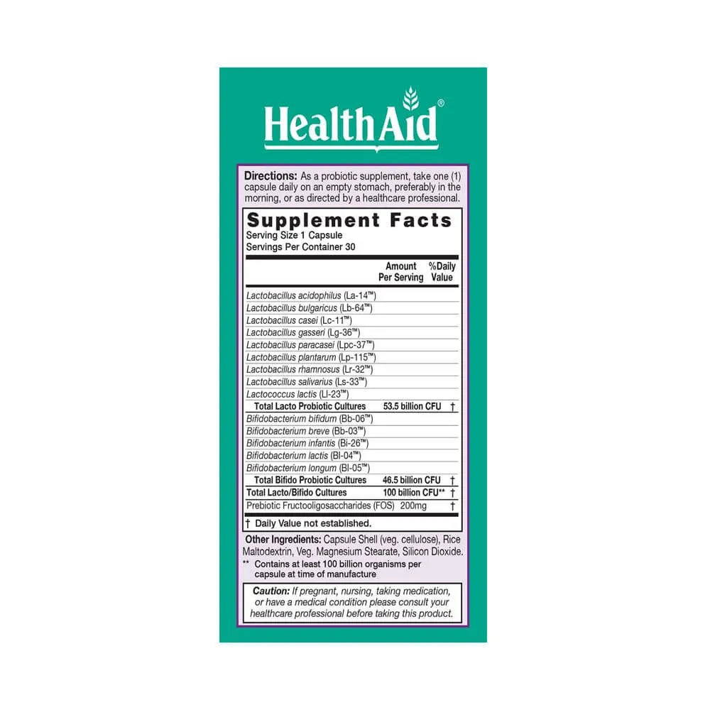 HealthAid Ultra Probio 100 Billion CFU Capsules