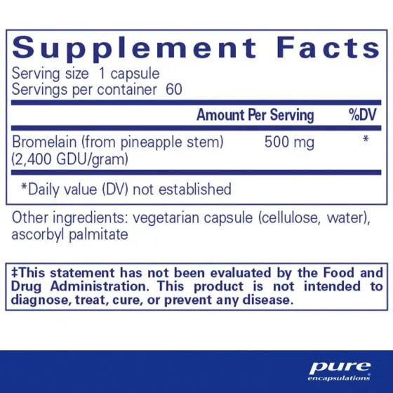 Pure Encapsulations Bromelain 2400 500 mg