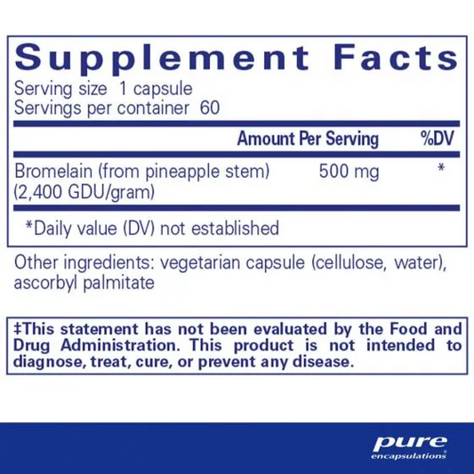Pure Encapsulations Bromelain 2400 500 mg