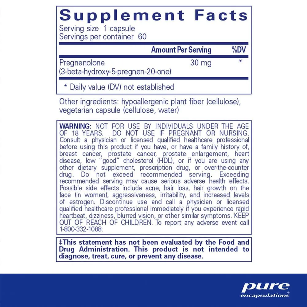 Pure Encapsulations Pregnenolone 30 mg