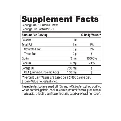 Nordic Naturals Zero Sugar Hair & Skin Gummy Chews