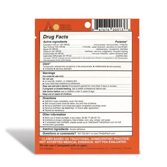 GoPatch Anxious Relief Homeopathic Patch Pack of 6