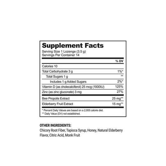 Beekeeper's Naturals Propolis Soothing Lozenges - Elderberry