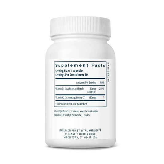 Vital Nutrients Vitamin D3 + K2 - 60 Capsules