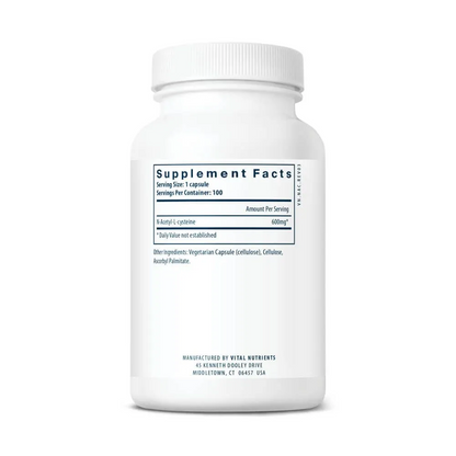 Vital Nutrients NAC (N-Acetyl Cysteine) 600mg