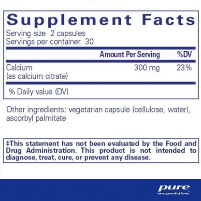 Pure Encapsulations Calcium Citrate - 180 capsules