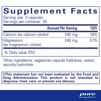 Pure Encapsulations Calcium Magnesium (citrate) - 180 capsules