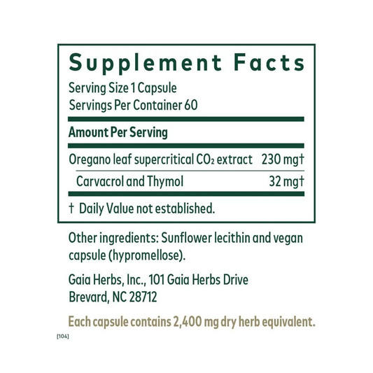 Gaia Herbs PRO Oil of Oregano - 60 Capsules