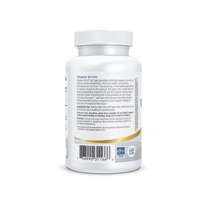 Nordic Naturals Professional Line Vitamin D3+K2 Soft Gels