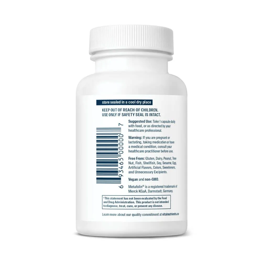 Vital Nutrients B12 + Methyl Folate - 100 Vegan Capsules