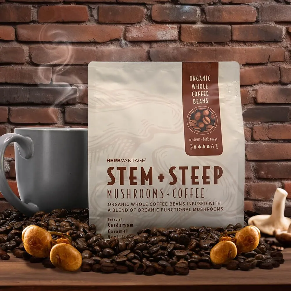 HERBvantage Stem + Steep Mushroom Coffee - Medium-Dark Roast