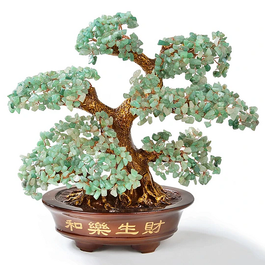 Aventurine Tree of Life on Resin & Wood Base with 1251 gemstones
