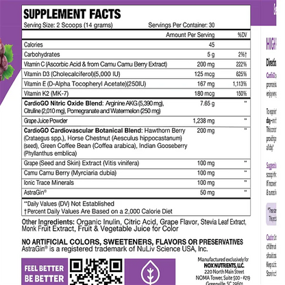 CardioGO - Grape, 60 Scoops - Image 2