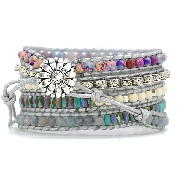 Ocean Jasper Protection Wrap Bracelet - Image 3